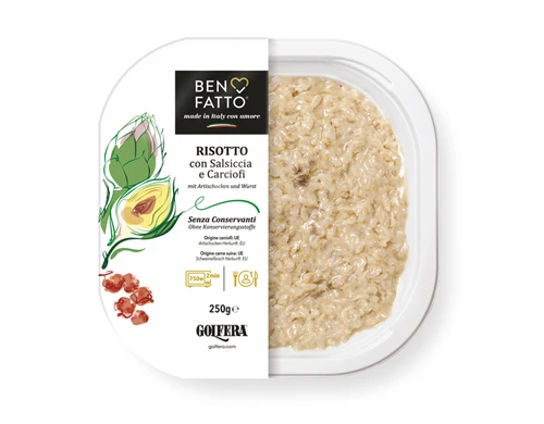 Risotto mit Wurst und Artischocken