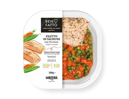 Filetto di salmone con verdure