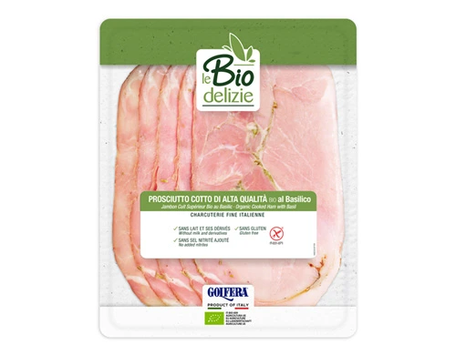 Organic cooked ham with basil 100g
